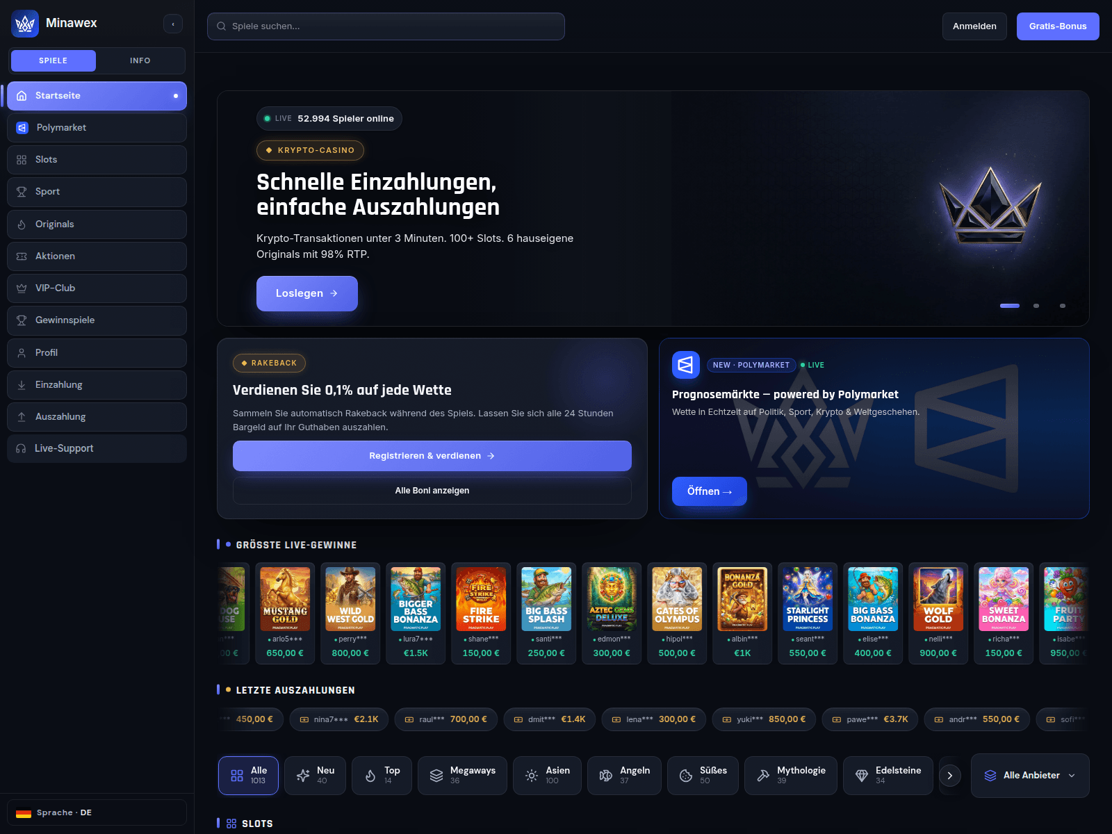 Screenshot of minawex.com