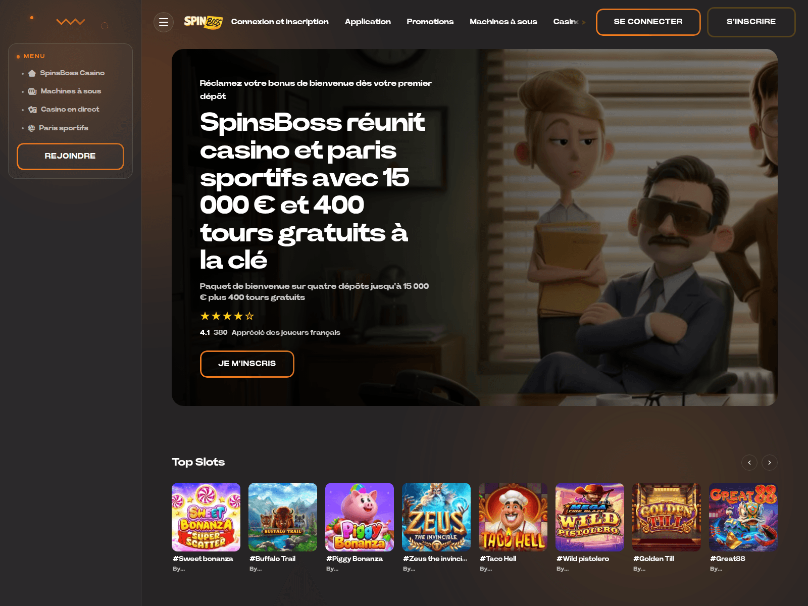 Screenshot of spinsboss-fr.com