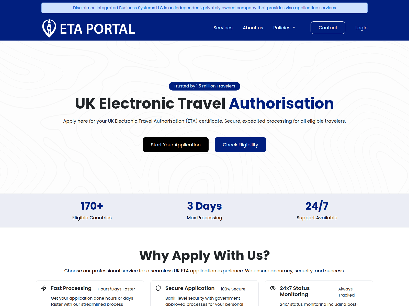 Screenshot of etaglobal-portal.com