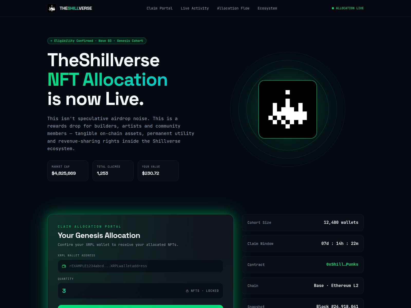 Screenshot of theshillverse.info