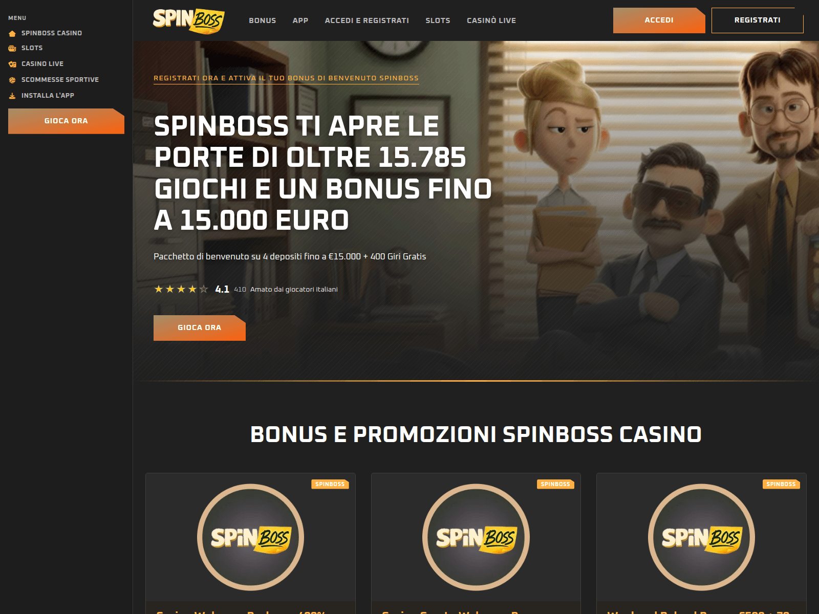 Screenshot of spinbossit.com