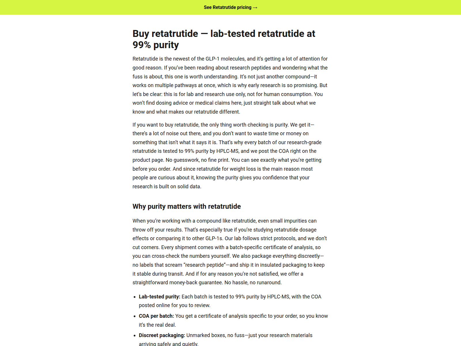 Screenshot of retatrutide-research.vip