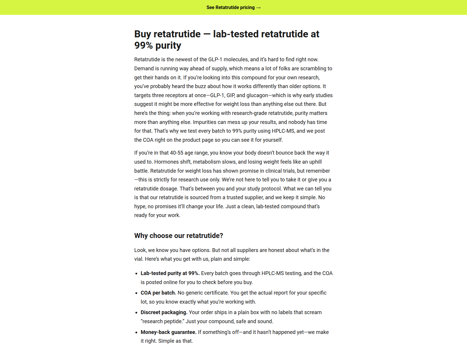 Screenshot of retatrutide-labs.vip
