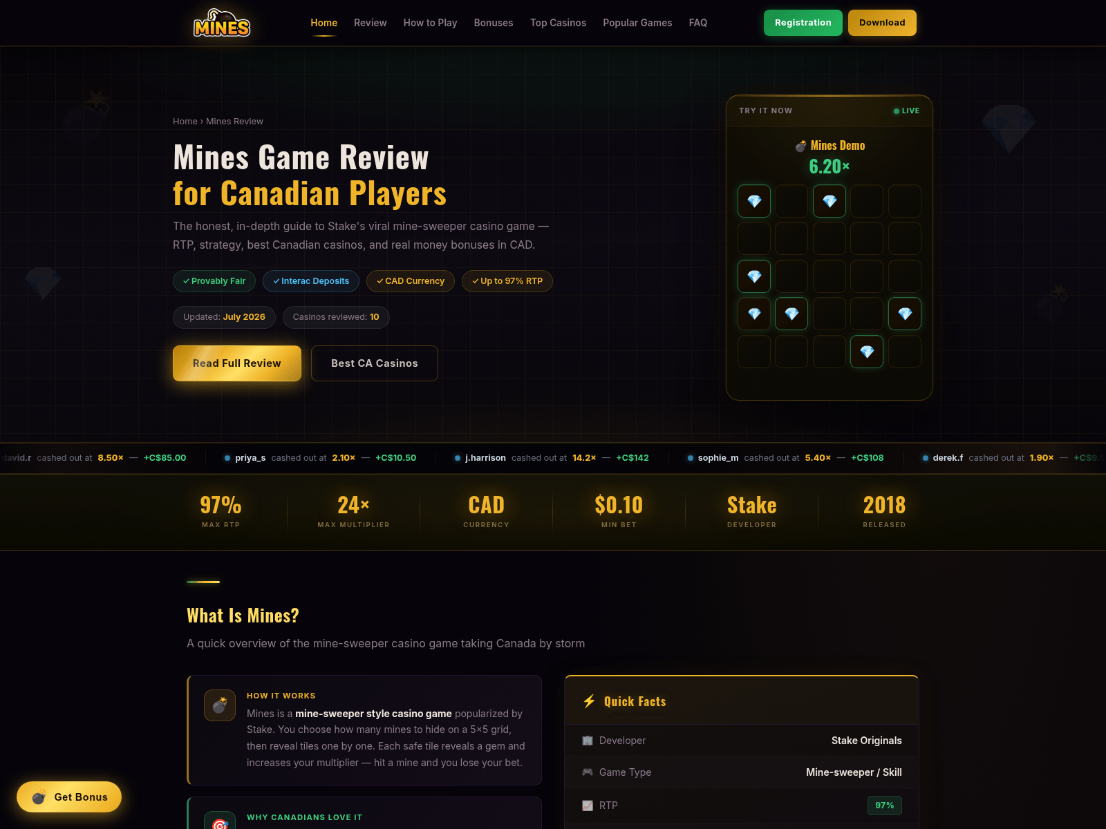 Screenshot of mines-canada.com