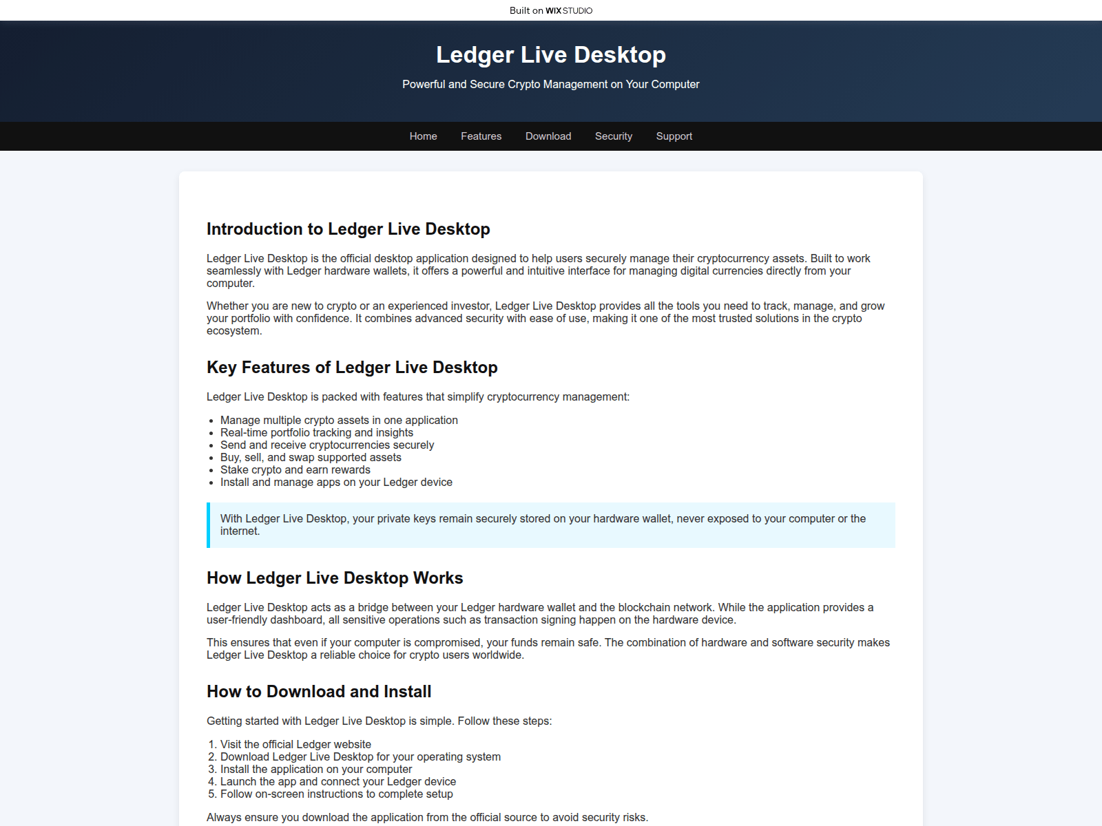 Screenshot of viewledgercom.wixstudio.com