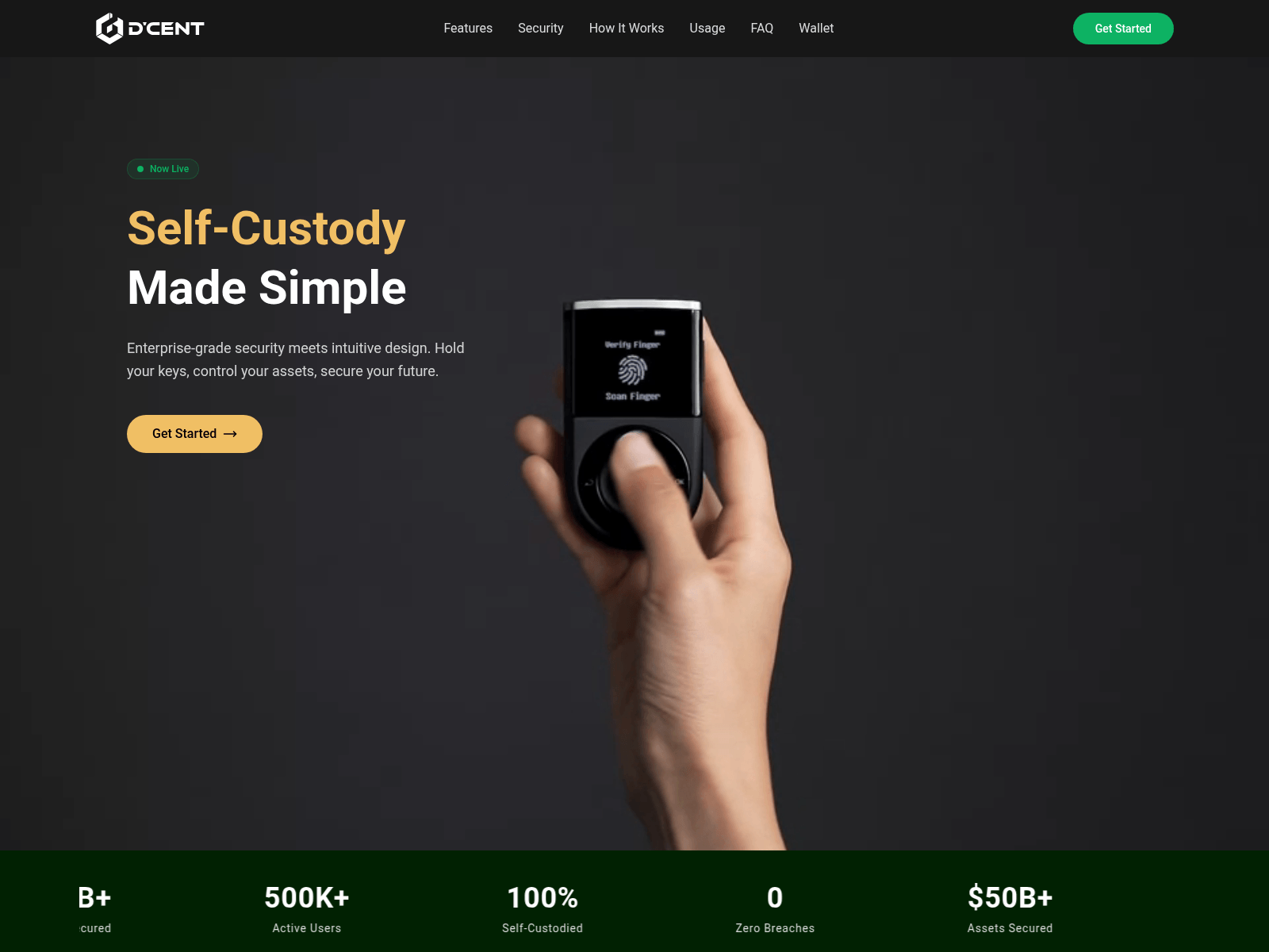 Screenshot of web-dcentwallet.com