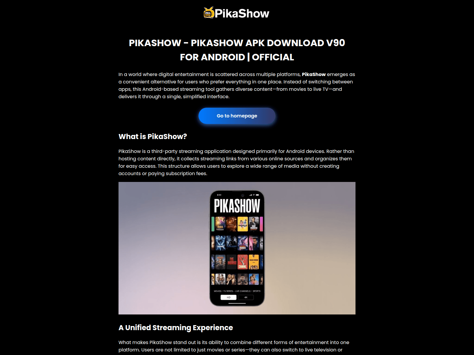 Screenshot of pikashow.run
