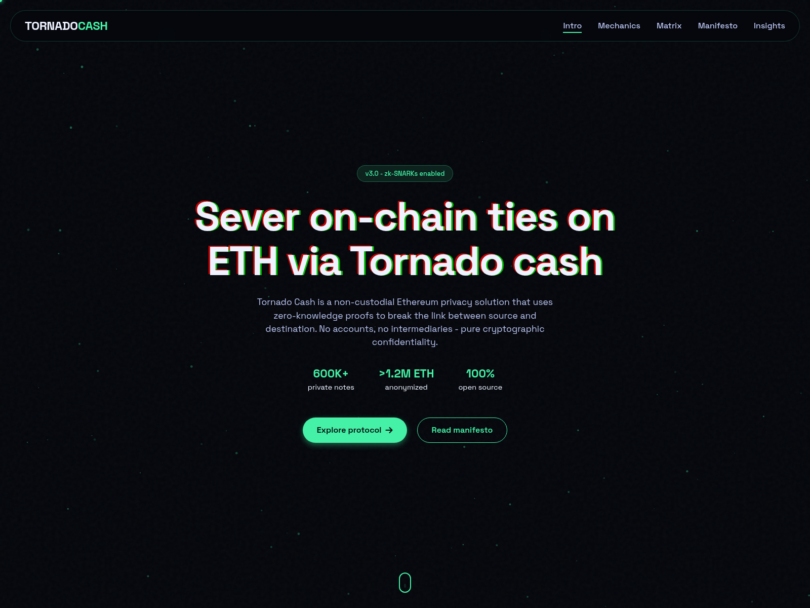 Screenshot of tornadocash1.com