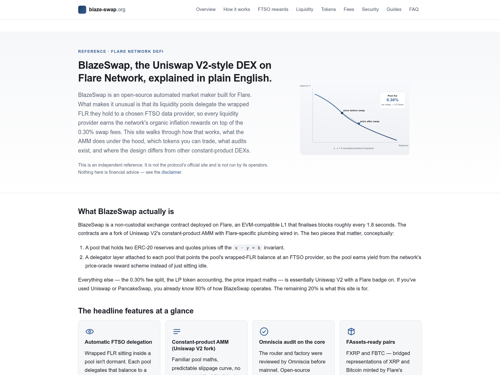 Screenshot of blaze-swap.org