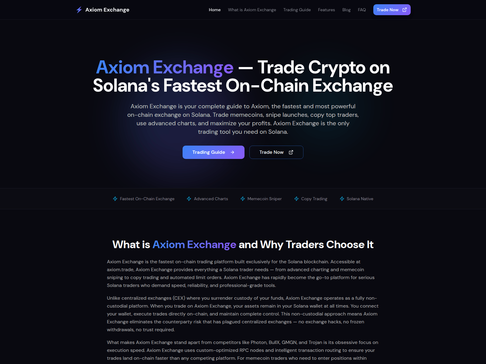 Screenshot of axiomexchange.io