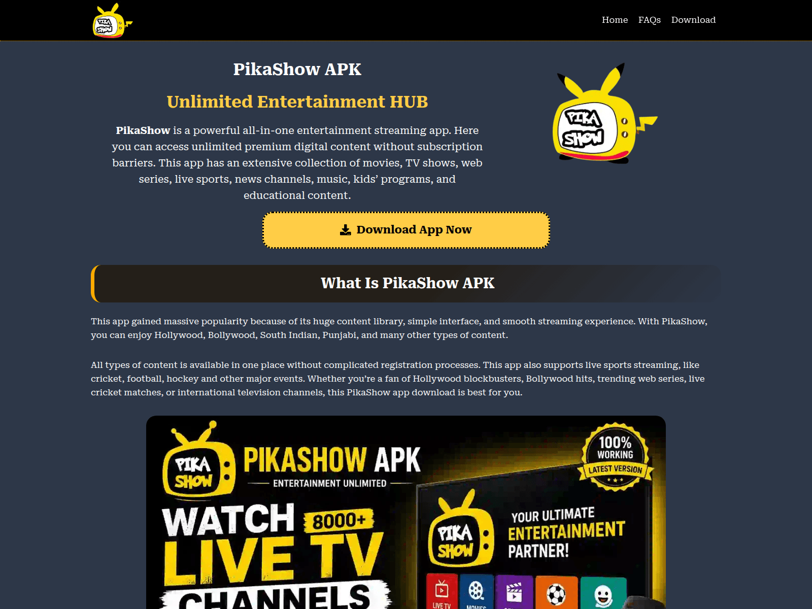 Screenshot of pikashowmodapk.org