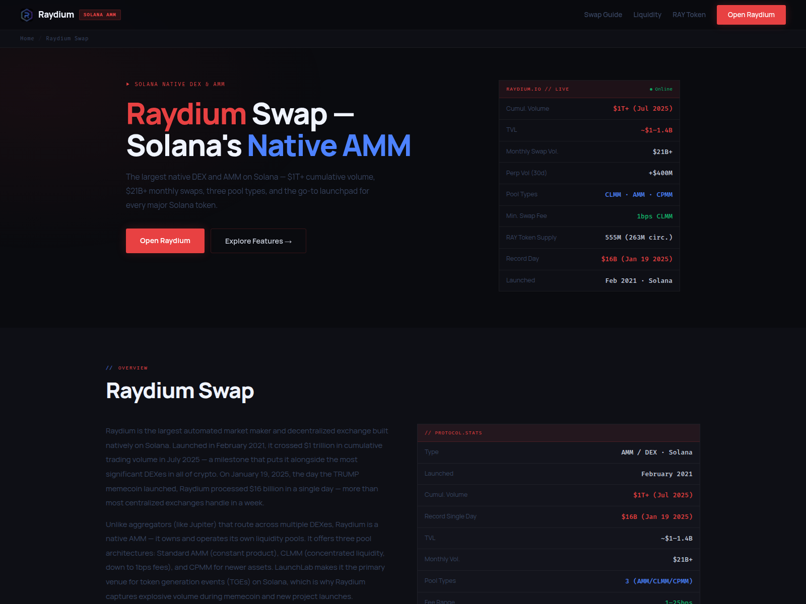 Screenshot of raydium-swp.at
