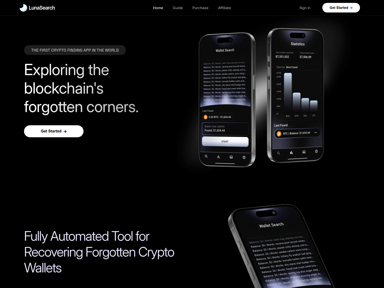 Screenshot of lunasearch.net