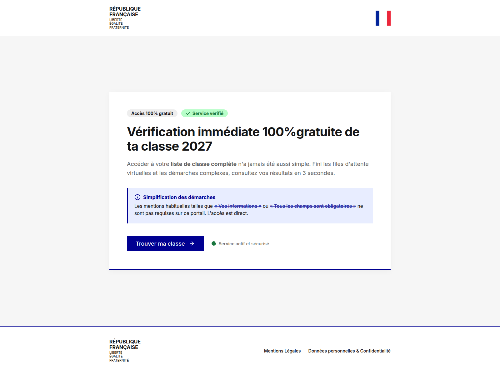 Screenshot of classe2027.org