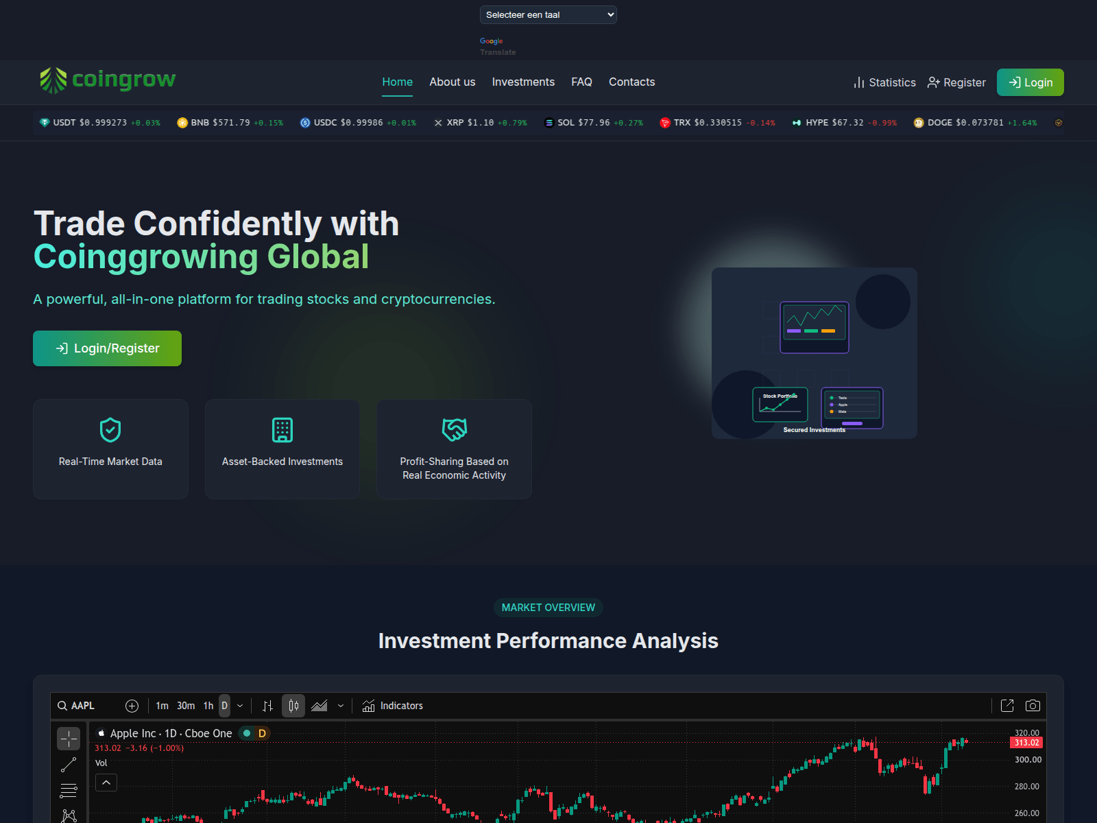 Screenshot of coingrowingglobal.com