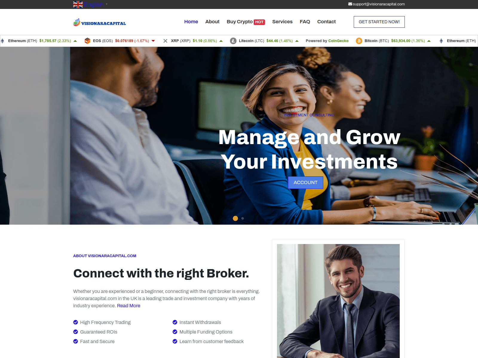 Screenshot of visionaracapital.com
