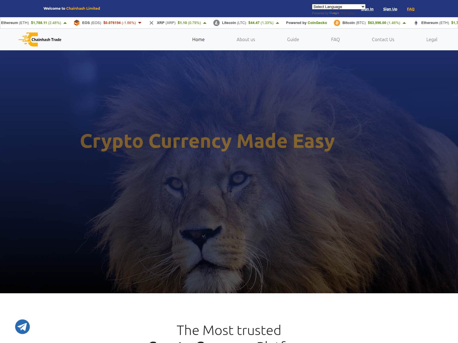 Screenshot of chainhashlimited.com