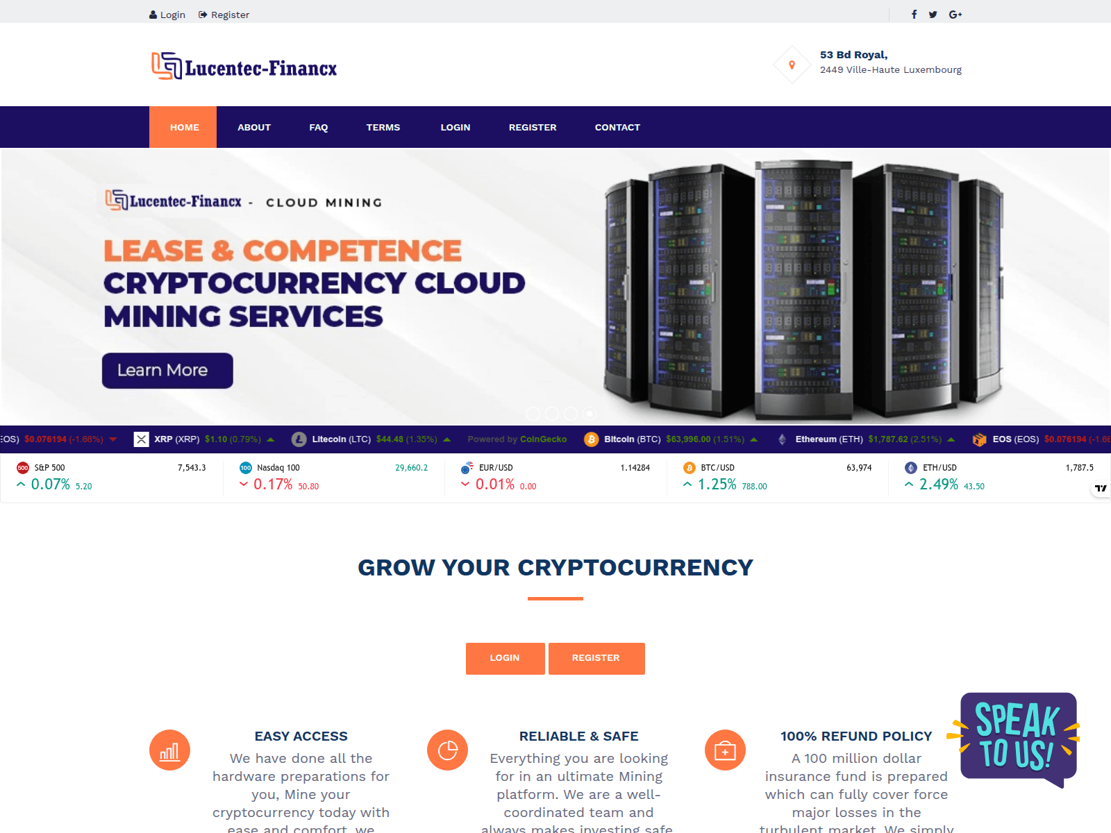Screenshot of lucentec-financx.com
