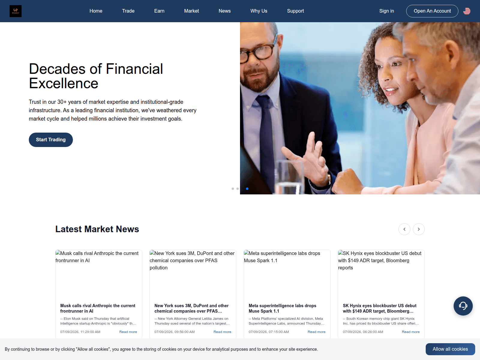 Screenshot of wincent-amm.net