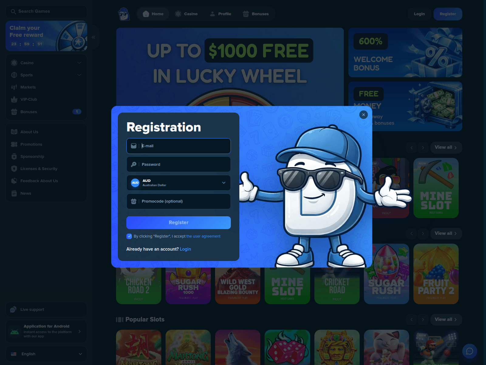 Screenshot of diwins.bet