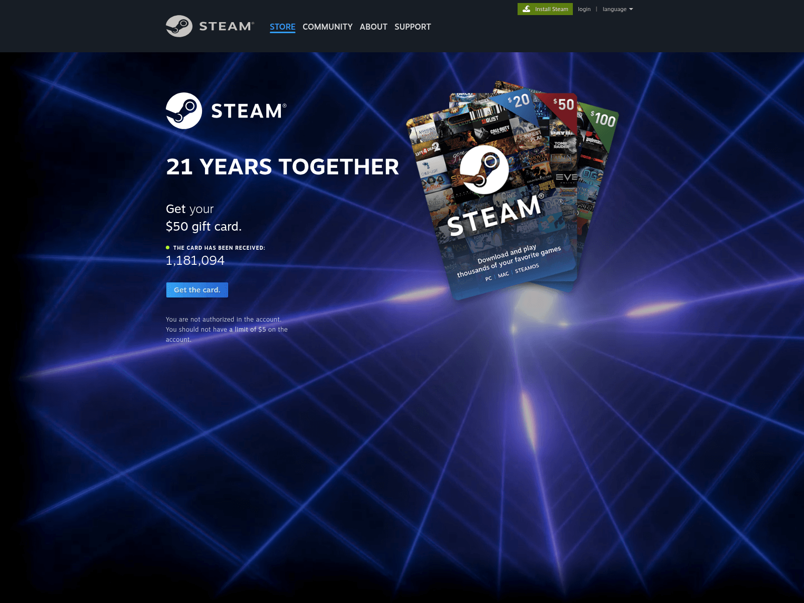 Screenshot of steanmcommun1ity.com