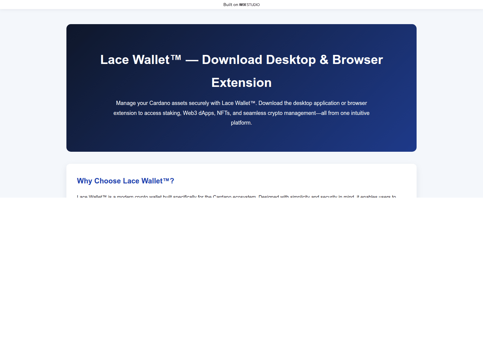 Screenshot of homepage-laceio.wixstudio.com