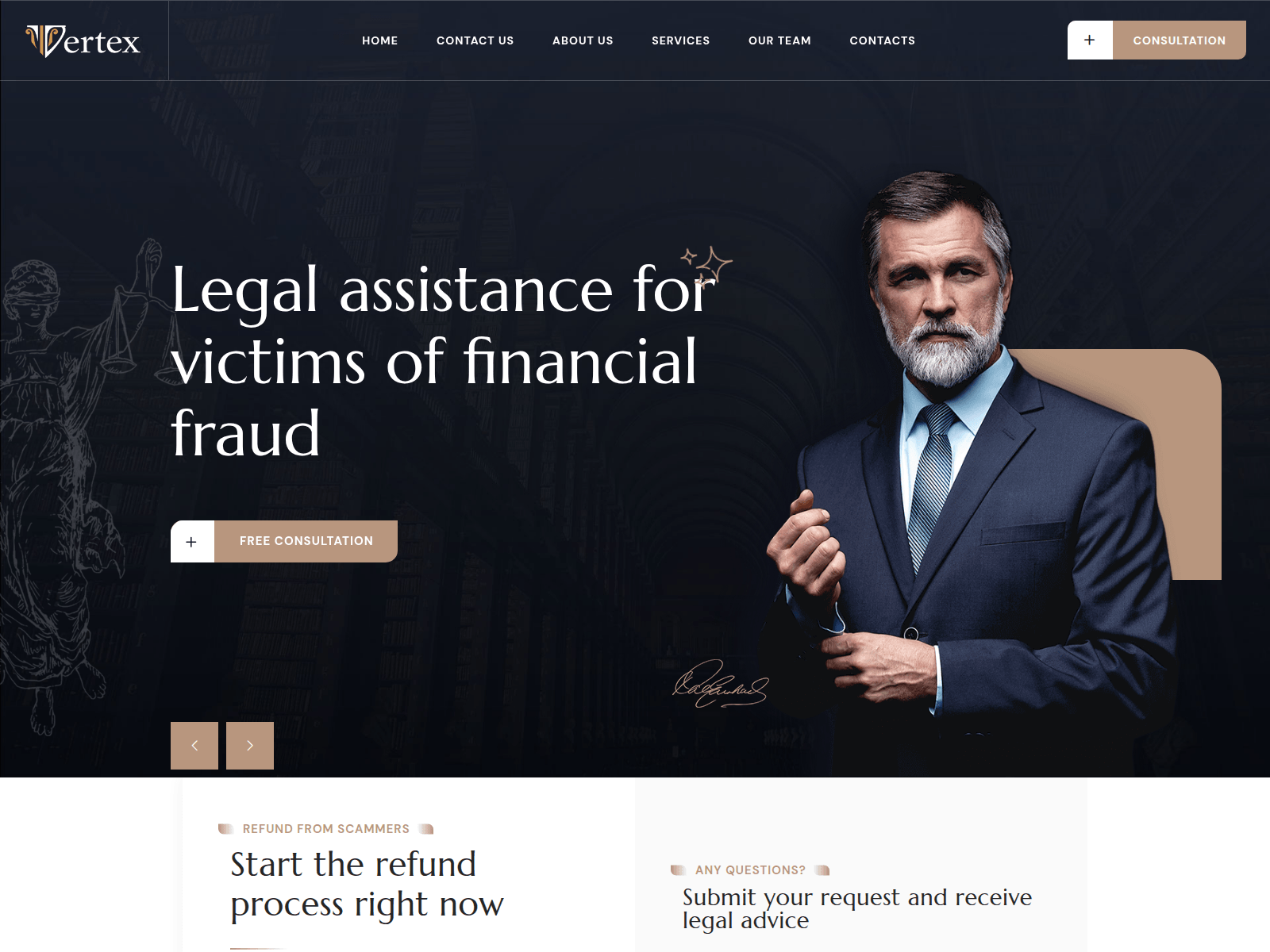 Screenshot of refund-vertex.com
