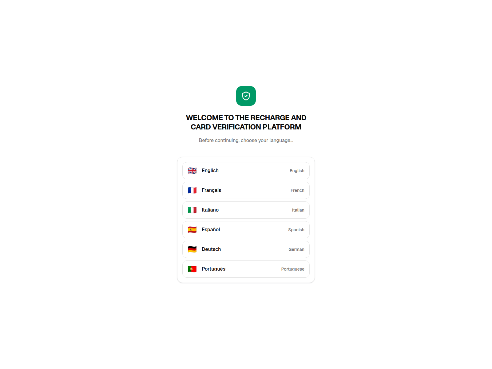 Screenshot of verification-recharge.com