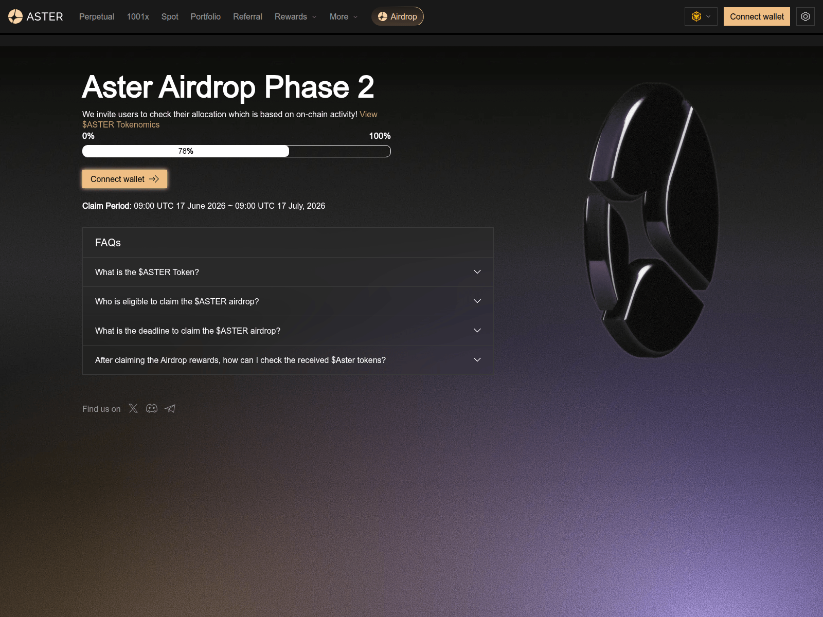 Screenshot of phase2asterdexdrop.live