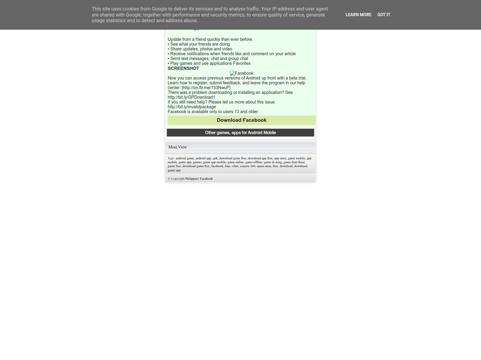 Screenshot of phi1-facebook.blogspot.com
