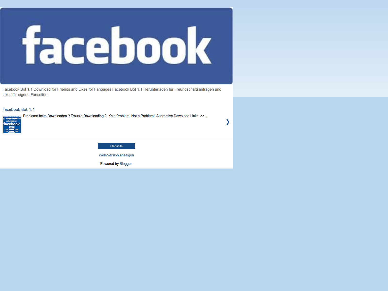 Screenshot of facebookbotdownload.blogspot.com