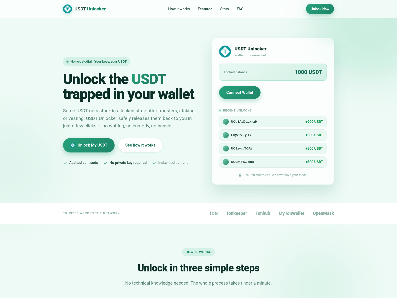 Screenshot of usdtunlock.xyz