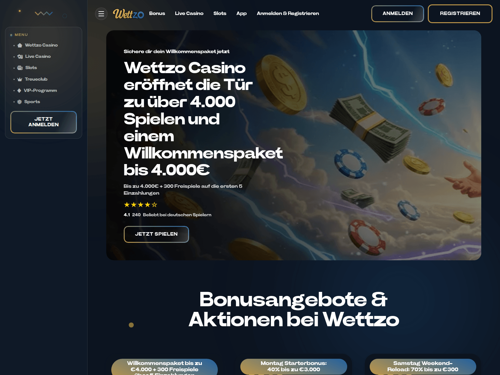 Screenshot di wettzo-de.com