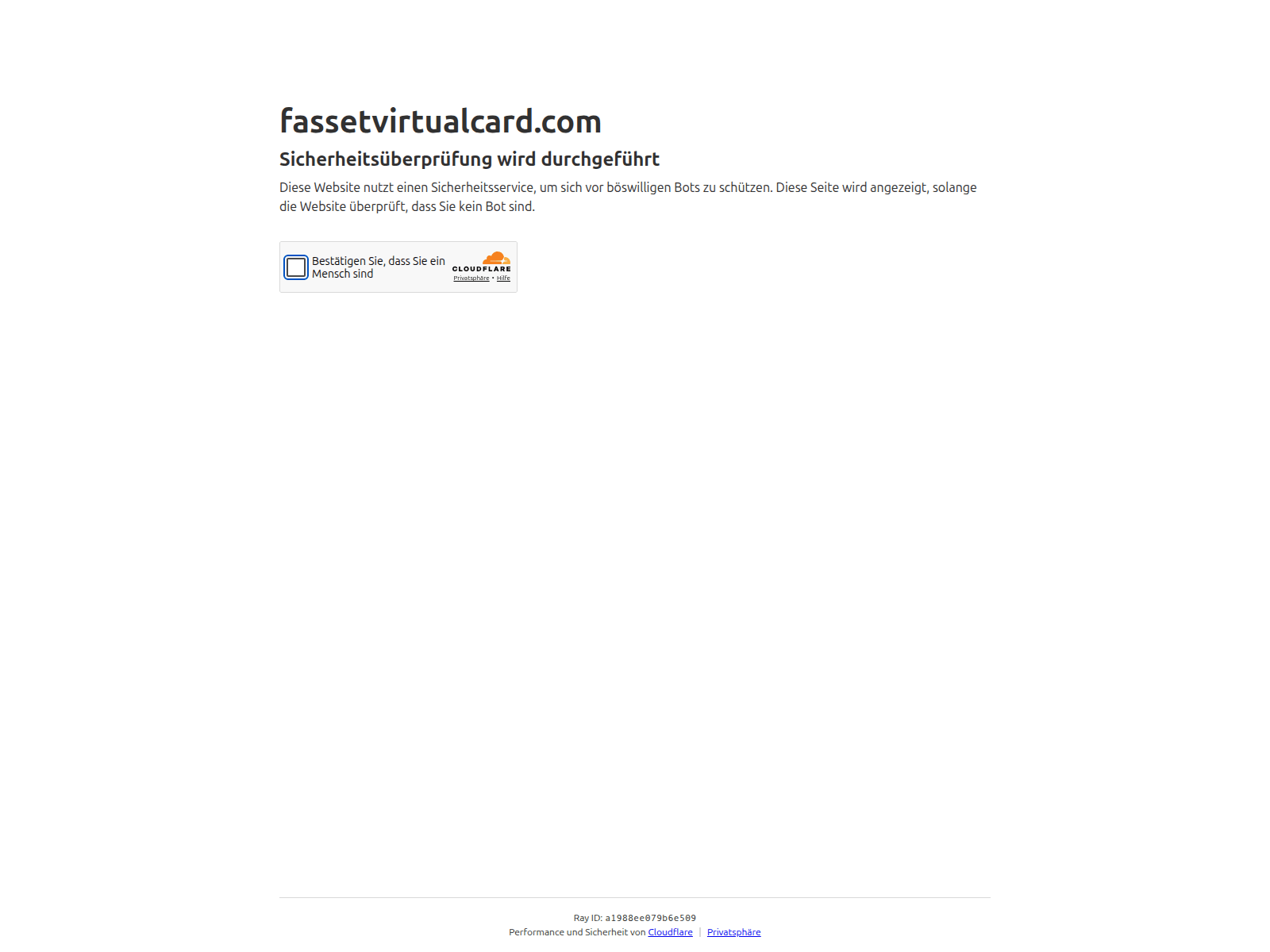 Screenshot of fassetvirtualcard.com