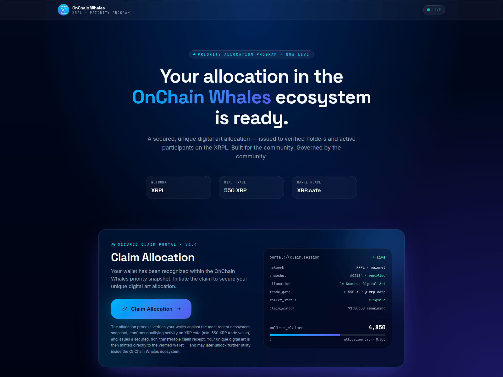 Screenshot of onchainwhalledistro.com