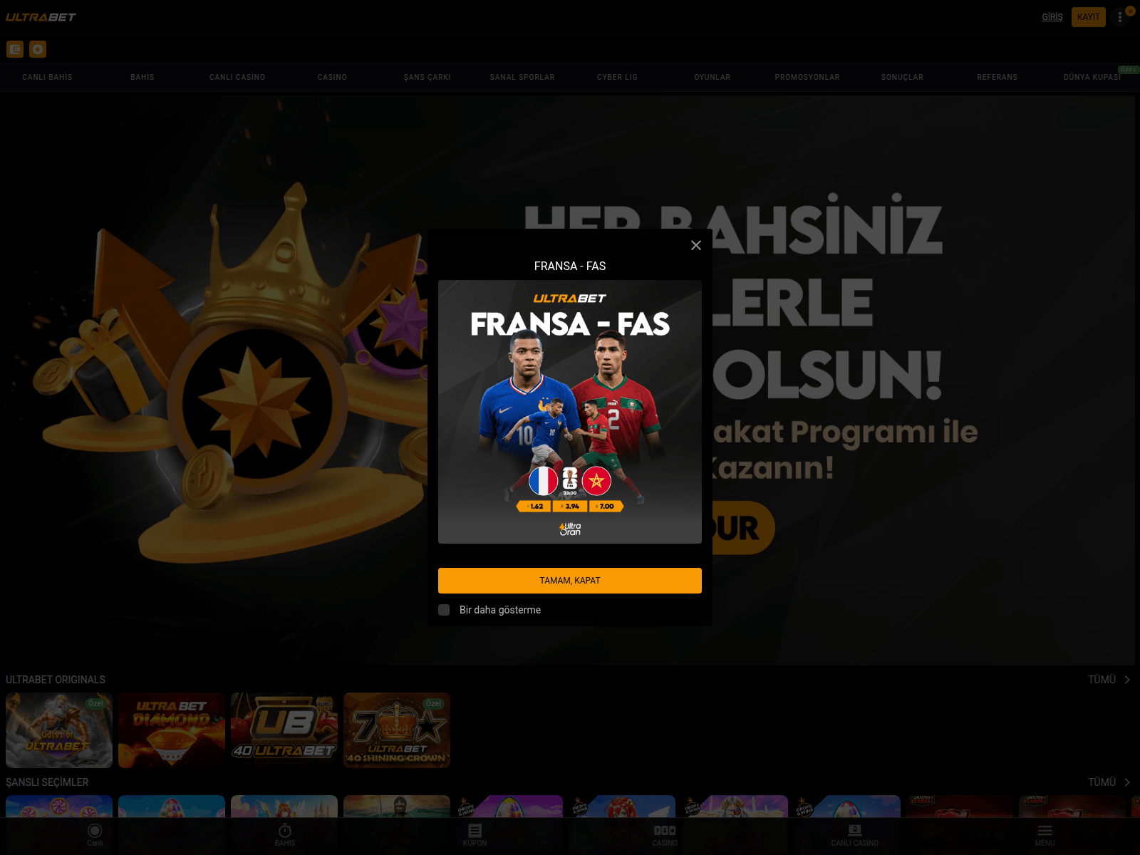 Screenshot of 108ulrabet.com