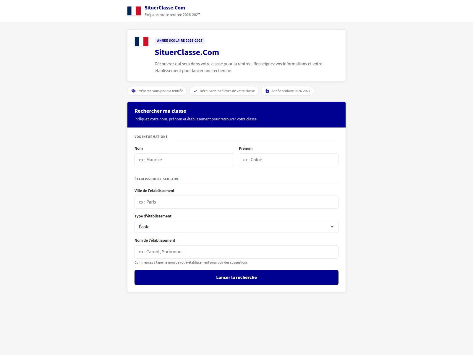 Screenshot of situerclasse.com
