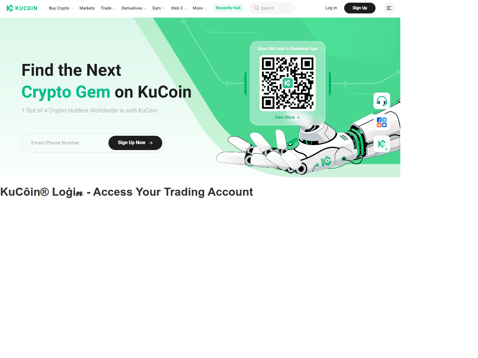 Screenshot of kucoreinslogn.webflow.io