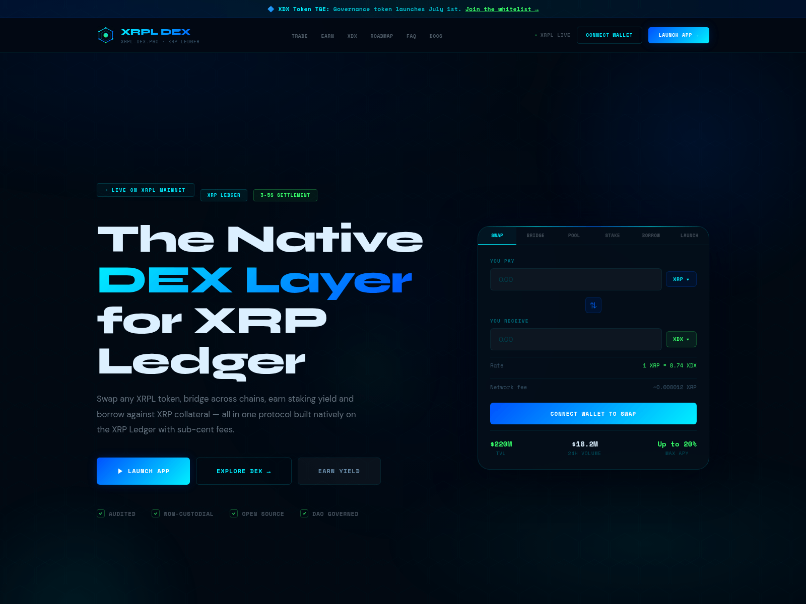 Screenshot of xrpl-dex.pro