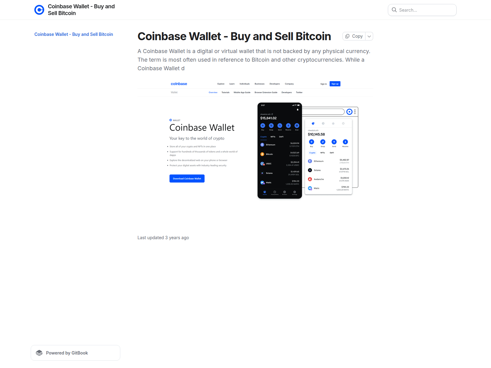 Screenshot of coinbxcewalet.gitbook.io