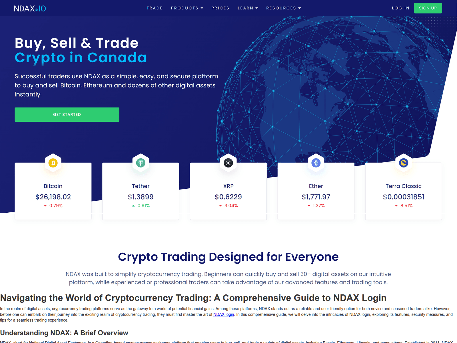Screenshot of ca-ndax-ca.webflow.io
