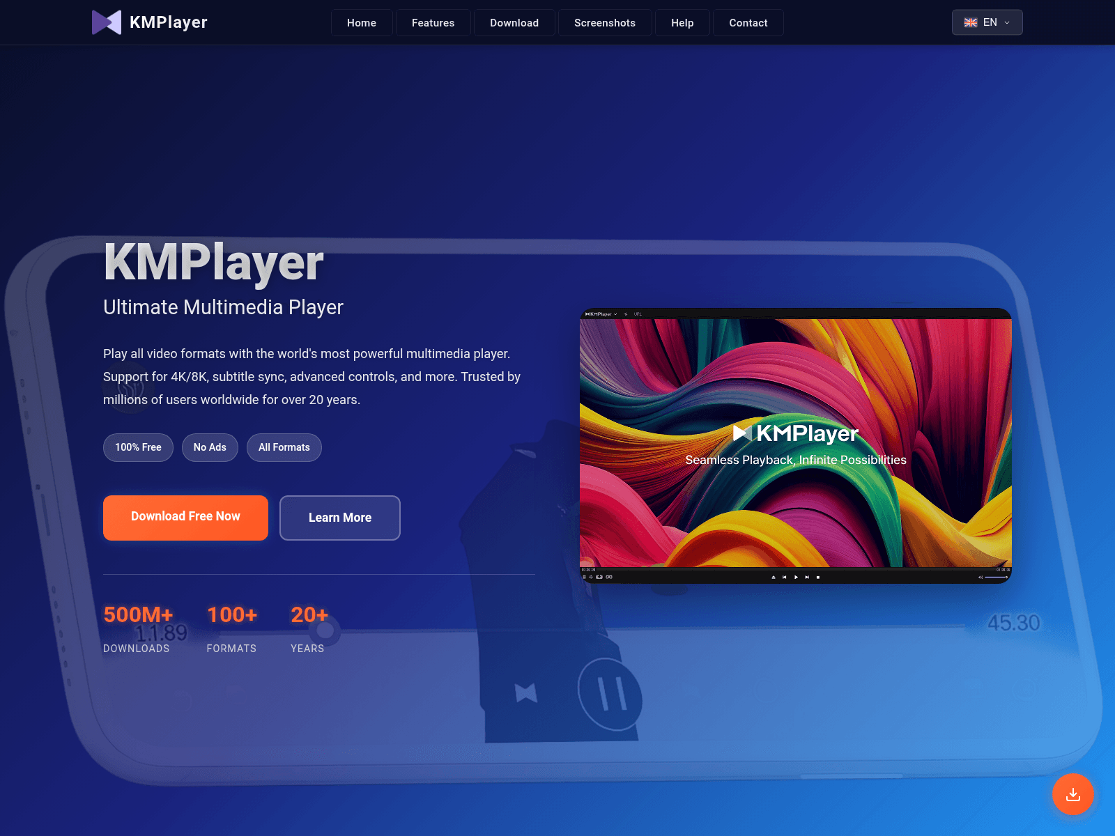 Screenshot of km-player.com