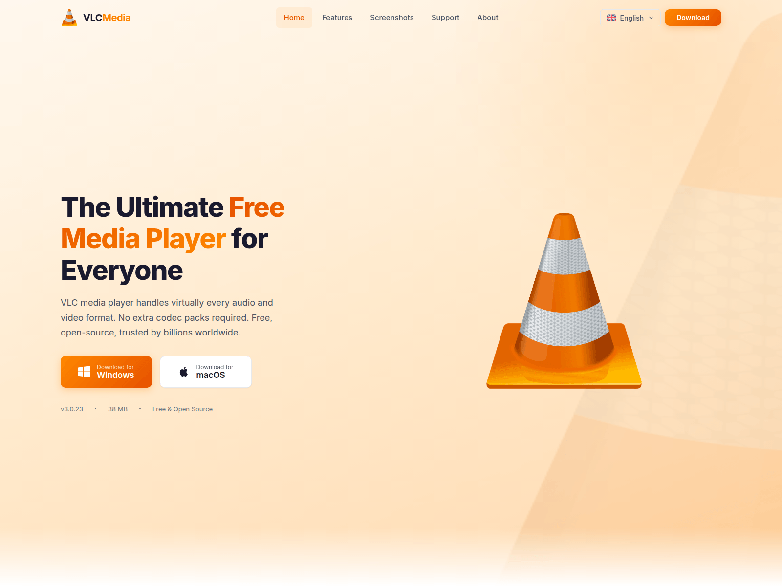 Screenshot of vlc-player.net