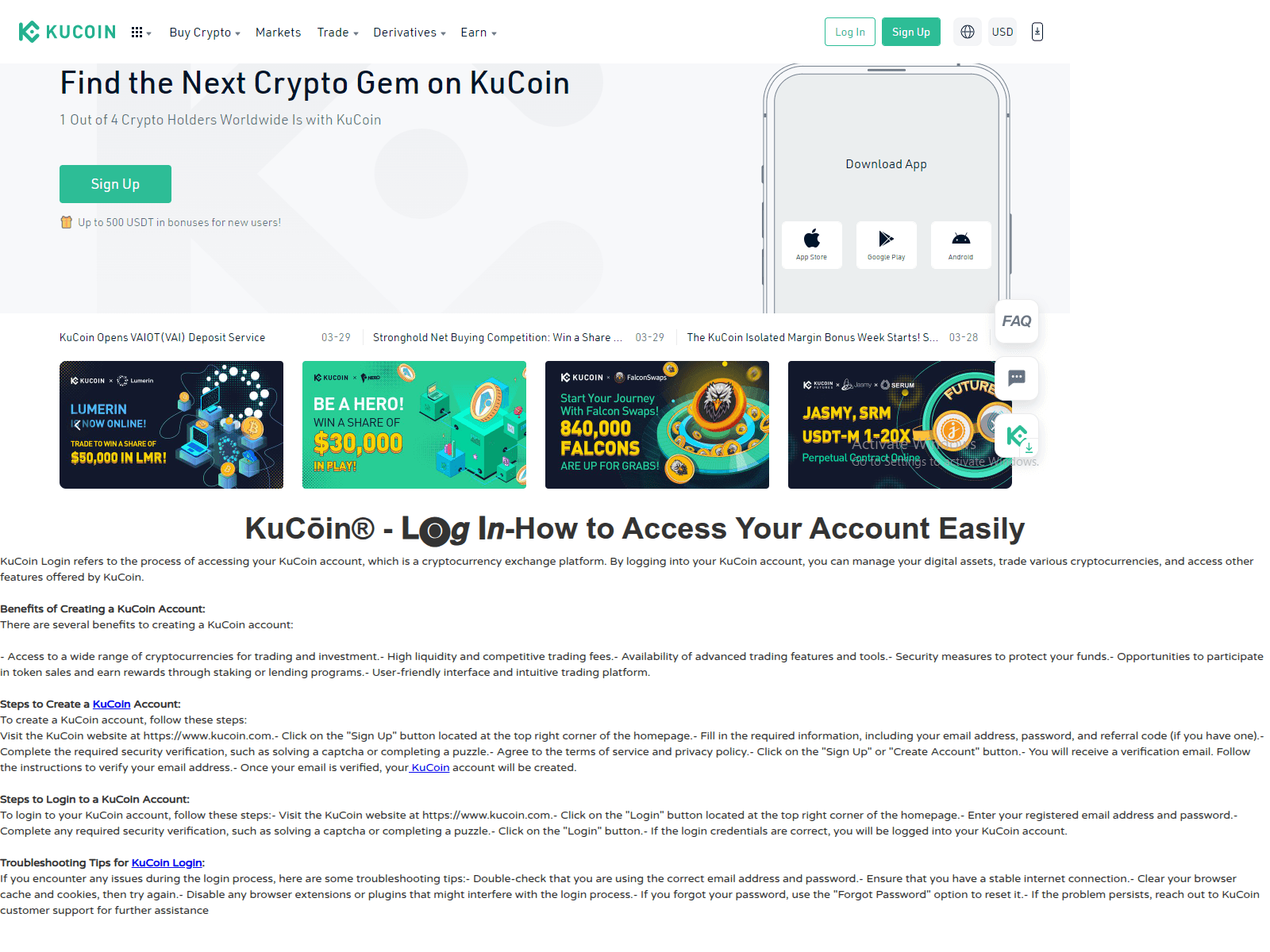 Screenshot of kukcoeinlogin.webflow.io