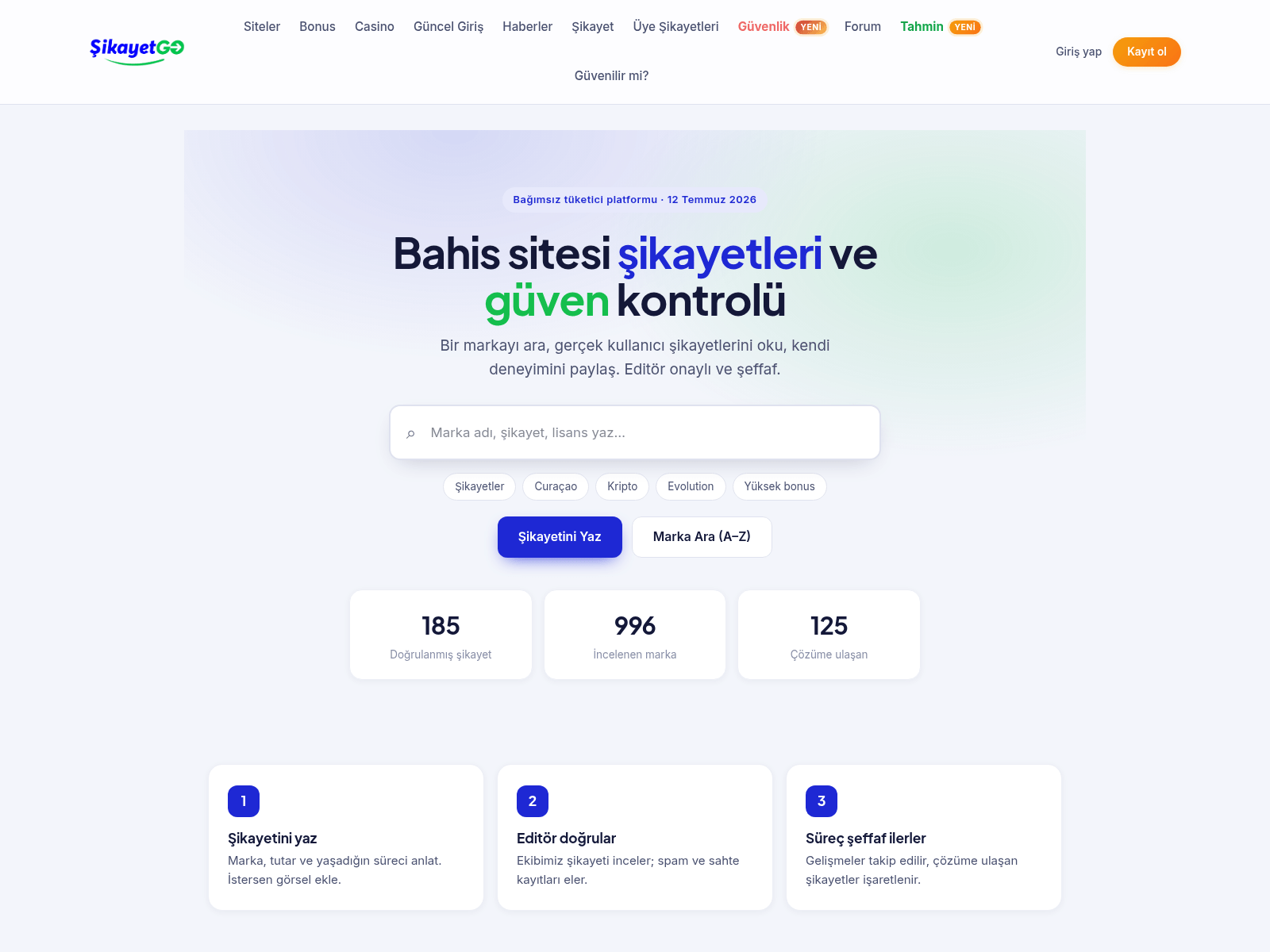 Screenshot of sikayetgo.com