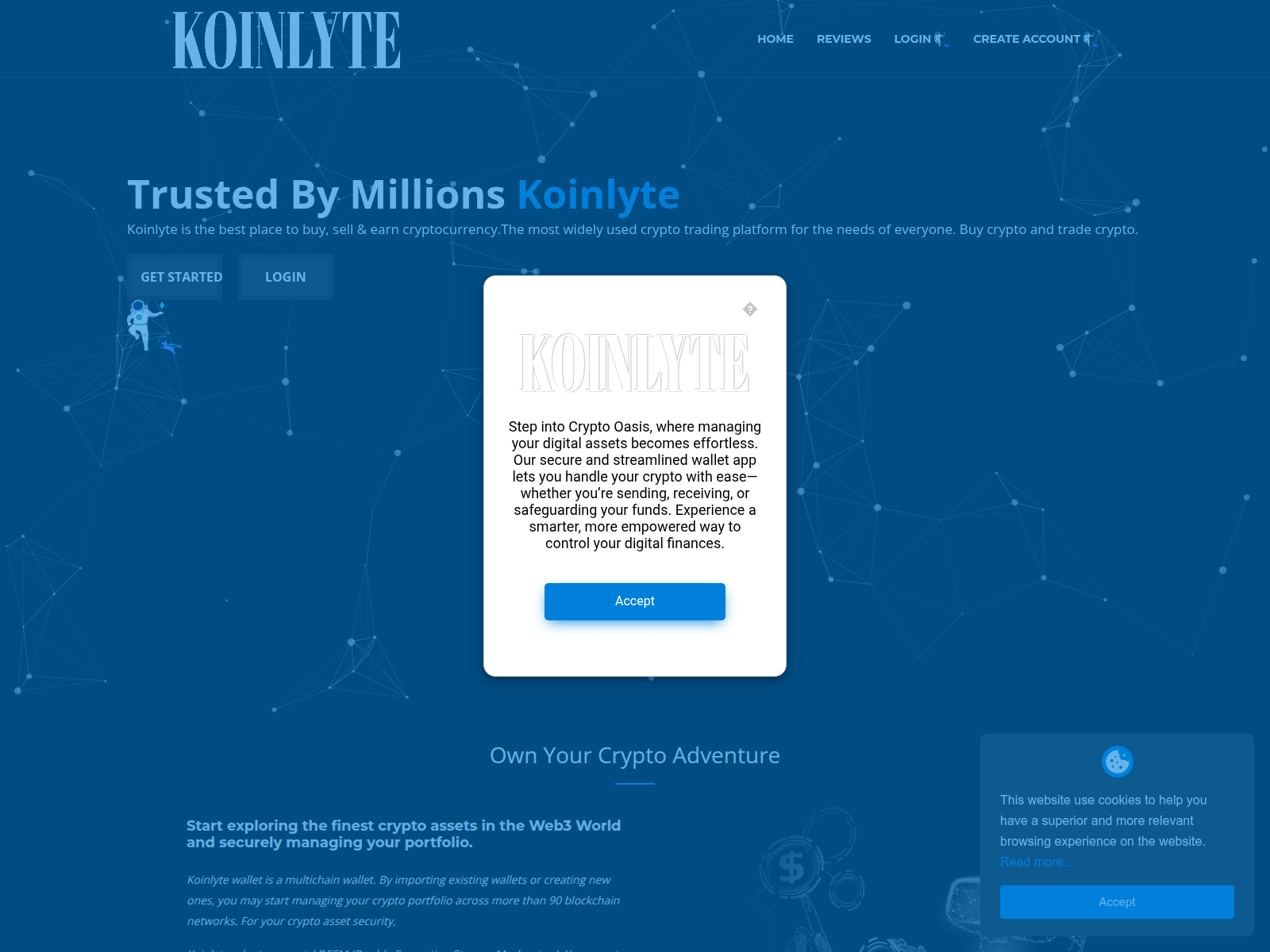 Screenshot of koinlyte.com