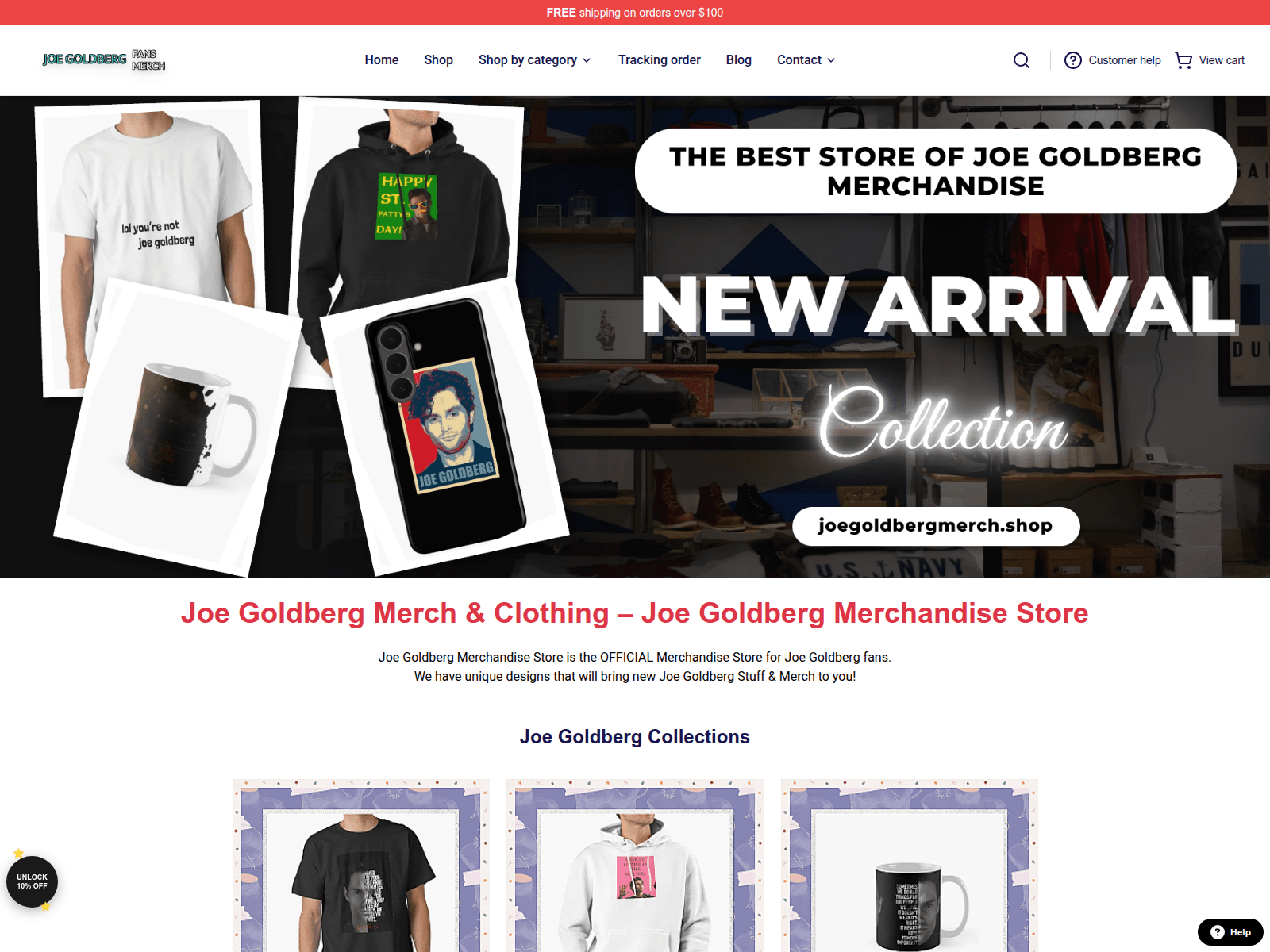 Screenshot of joegoldbergmerch.shop