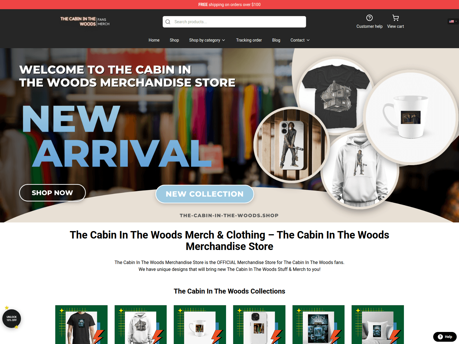 Screenshot of the-cabin-in-the-woods.shop