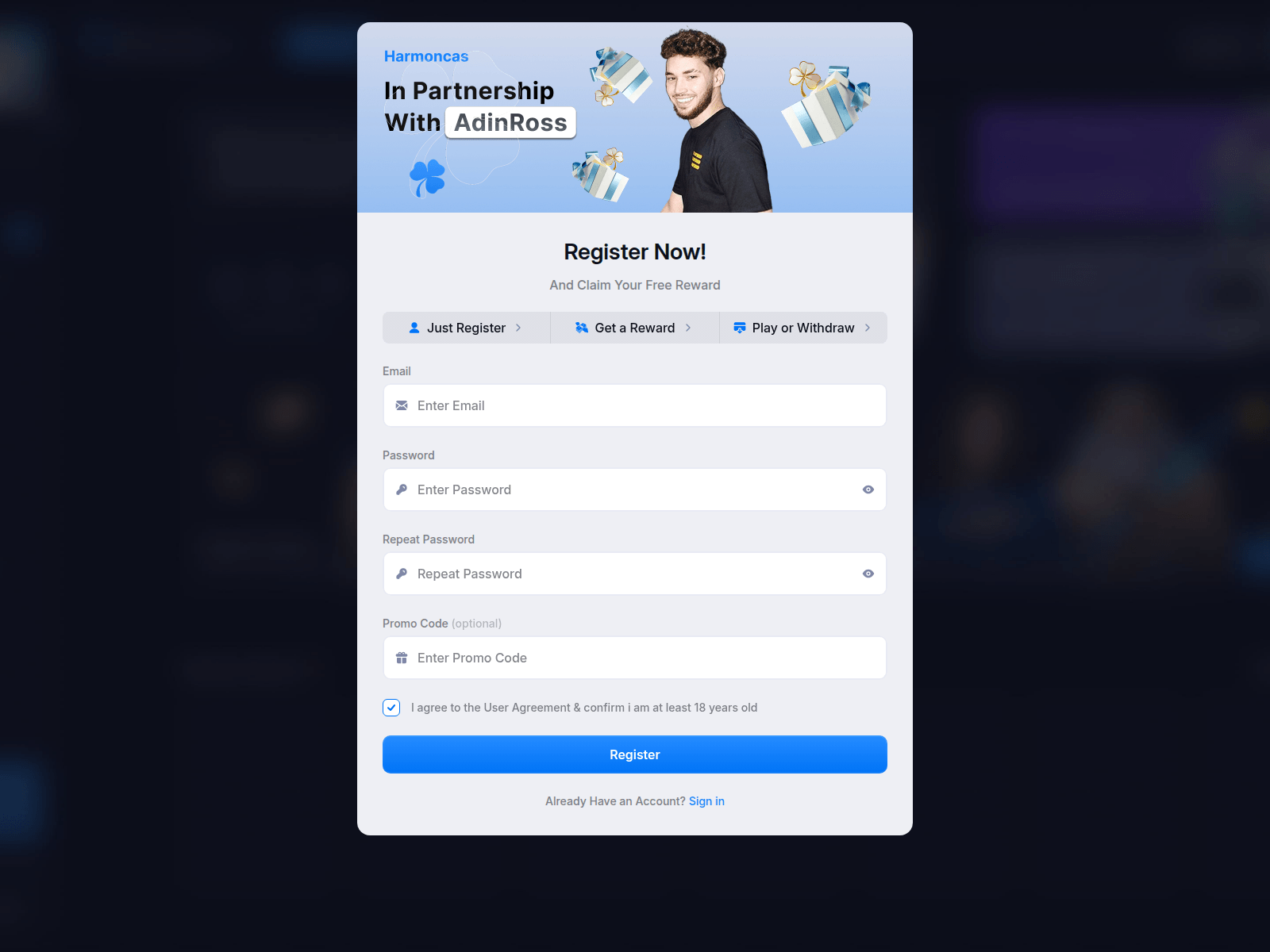 Screenshot of harmoncas.com