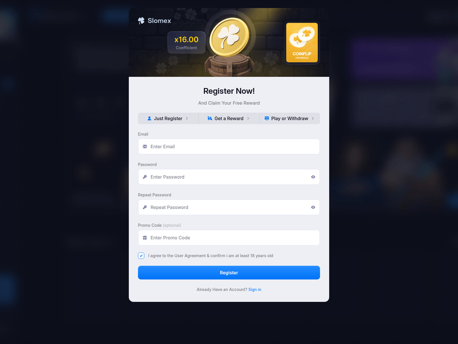 Screenshot of slomex.app